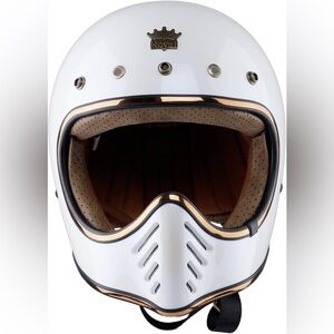 Royal H01 Full Face Motorcycle Helmet Size M DOT Certified Pearl White -